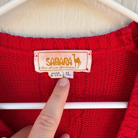 Vintage Arizona Wildcats Sweater Vest Men's XL Red Knit Rebounders Club 80s RARE - Picture 4 of 11